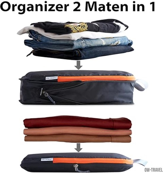 Reis Organisatie Sets - Koffer Organizer - Bagage Comprimeren - Ruimtebesparend Ontwerp - 4 Delig - Zwart — afbeelding 5