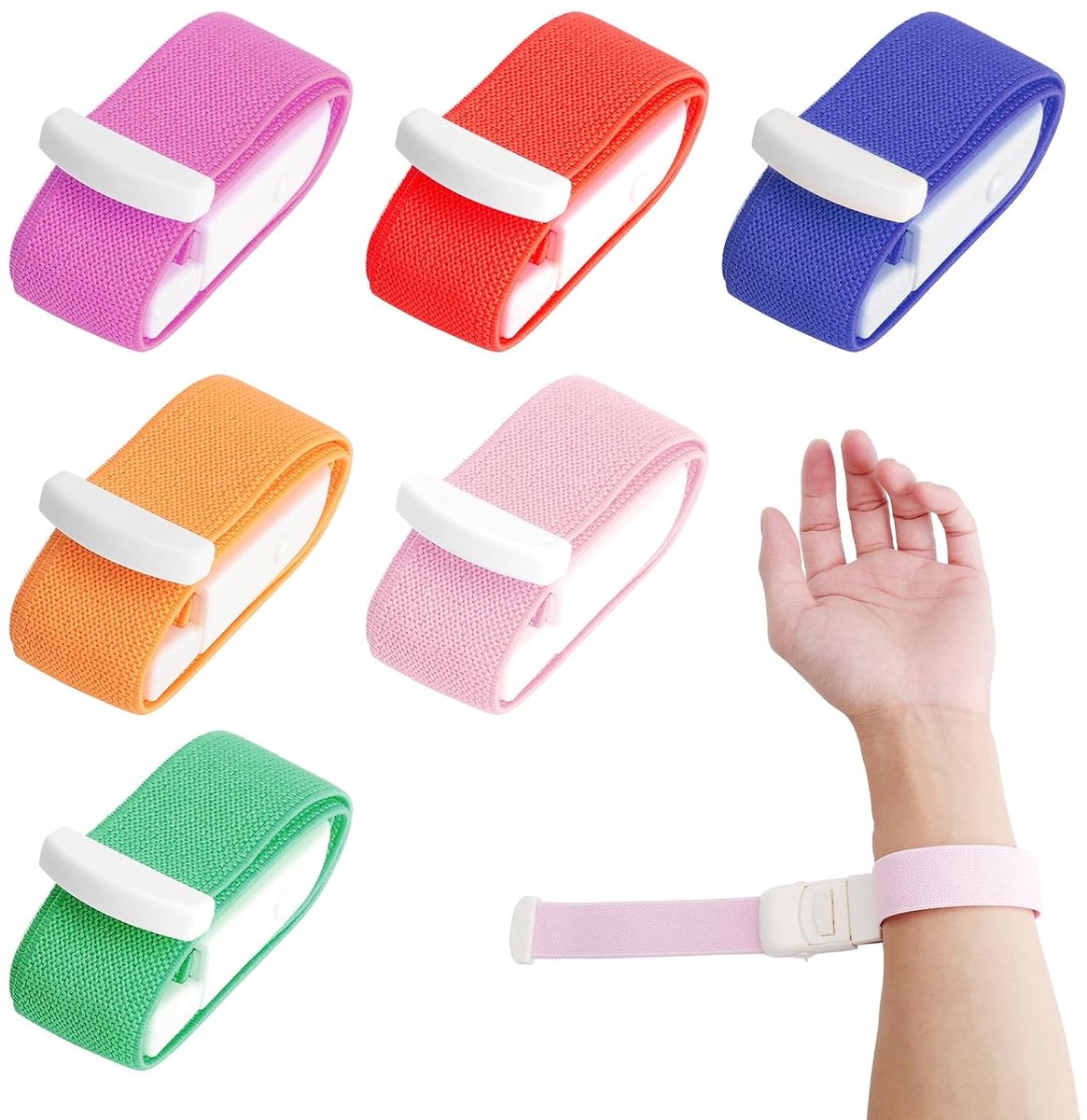 Set van 6 Flexibele Bloedafname Slangen met Snelle Sluiting, 40 x 2 cm, Scheurvast en Ideaal voor Medisch Gebruik, Kamperen en Outdoor Activiteiten