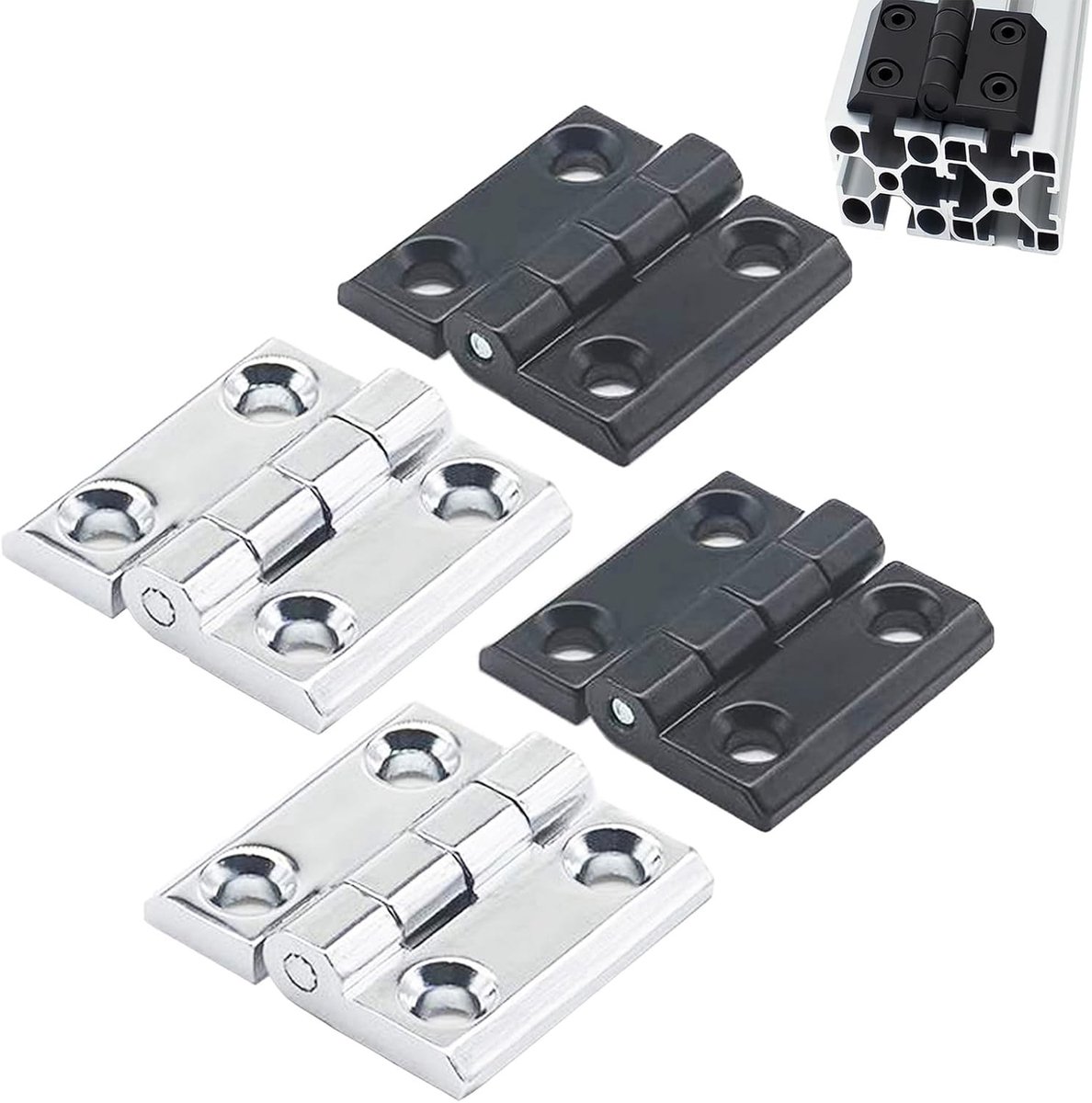 4 Stuks Scharnieren voor Houten Deuren en Kasten - Duurzame Metaal Verbinding voor Interieur en Raamdecoratie 40mm x 40mm
