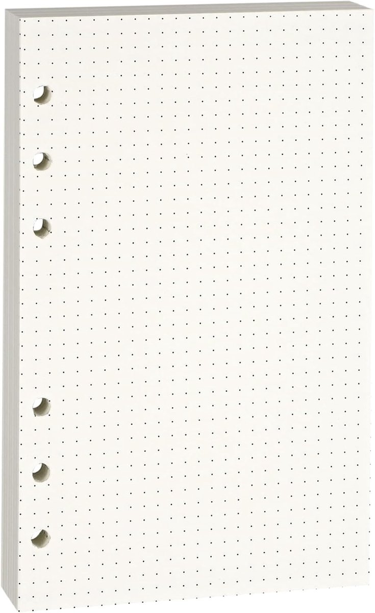 Beige A6 100GSM Papier, 80 vellen, 6-gats binder vullingen voor notities en archivering
