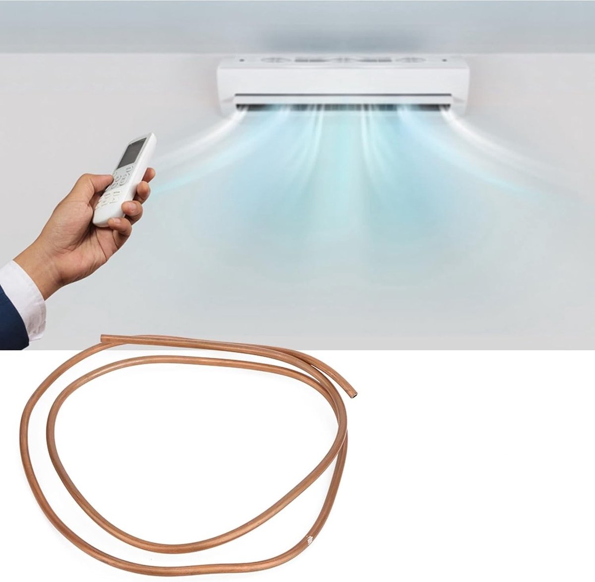 Spiraalvormige Koperen Buizen voor Airconditioning en Koelkasten - 8mm Buiten- en 6mm Binnen Diameter, 2m Lengte