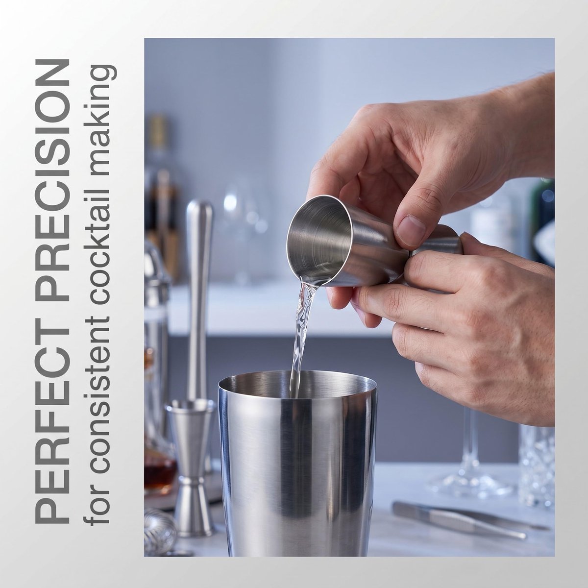 Jigger cocktailmaatbeker 15/30 ml en 20/40 ml - roestvrij staal 304 - dubbele alcoholmeter - perfect voor cocktails - ShopVlot