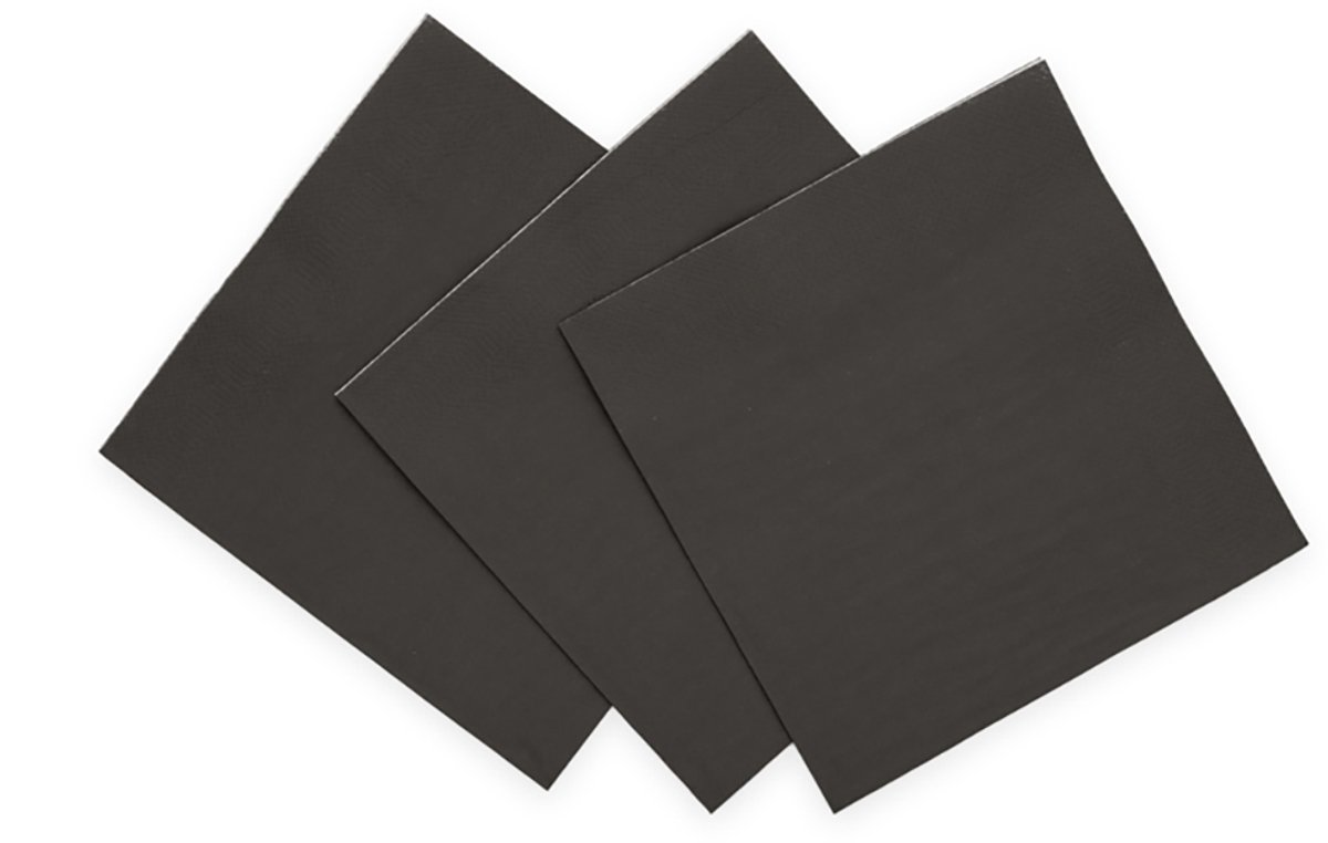 20x Papieren Lunch servetten 33x33cm 3-laags FSC - Zwart - Feestartikelen