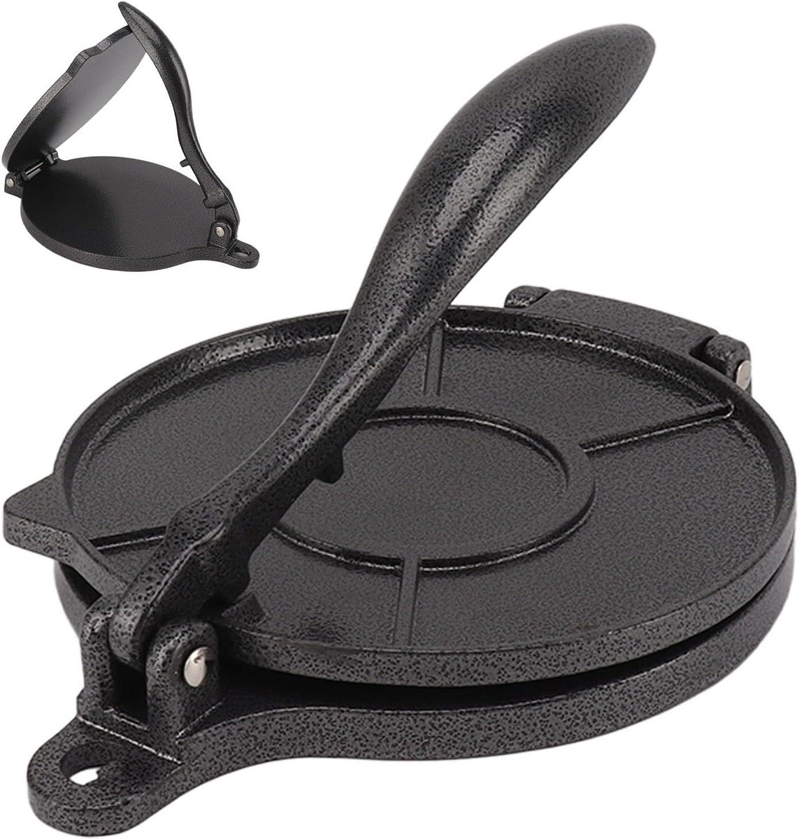 Deegpers - Tortilla Maker - Thuis Bakken - Robuuste Aluminiumlegering - 16 cm - Zwart