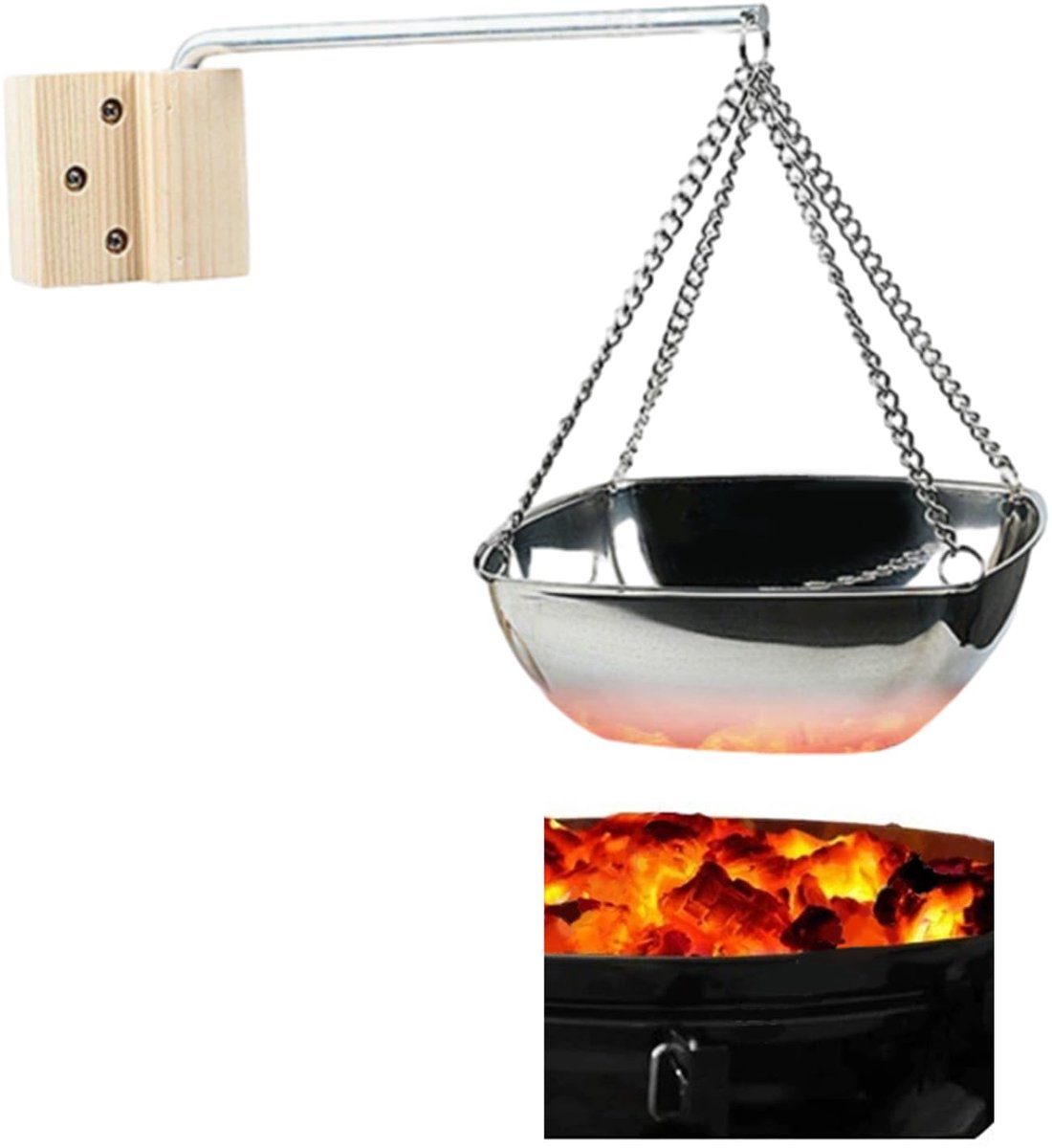 Sauna aromatherapie kom vierkant 20 cm - roestvrij staal - wandmontage - voor etherische olie in sauna - ShopVlot