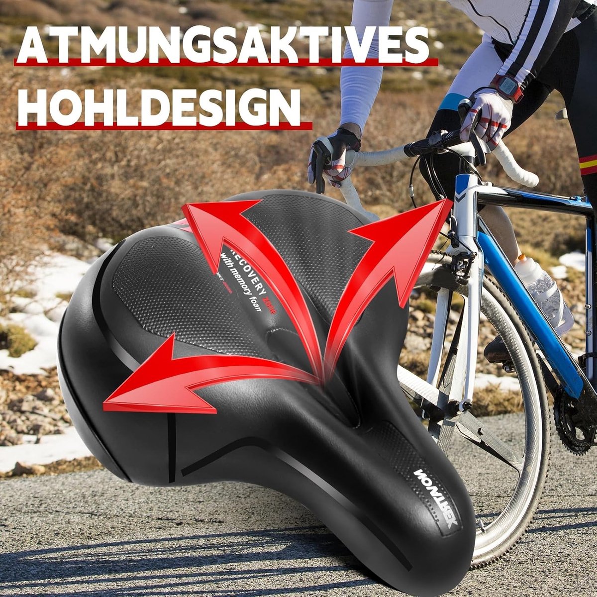 Fietszadel - Zwart - Ergonomisch en Waterdicht - Comfortabel Fietszadel voor Heren en Dames