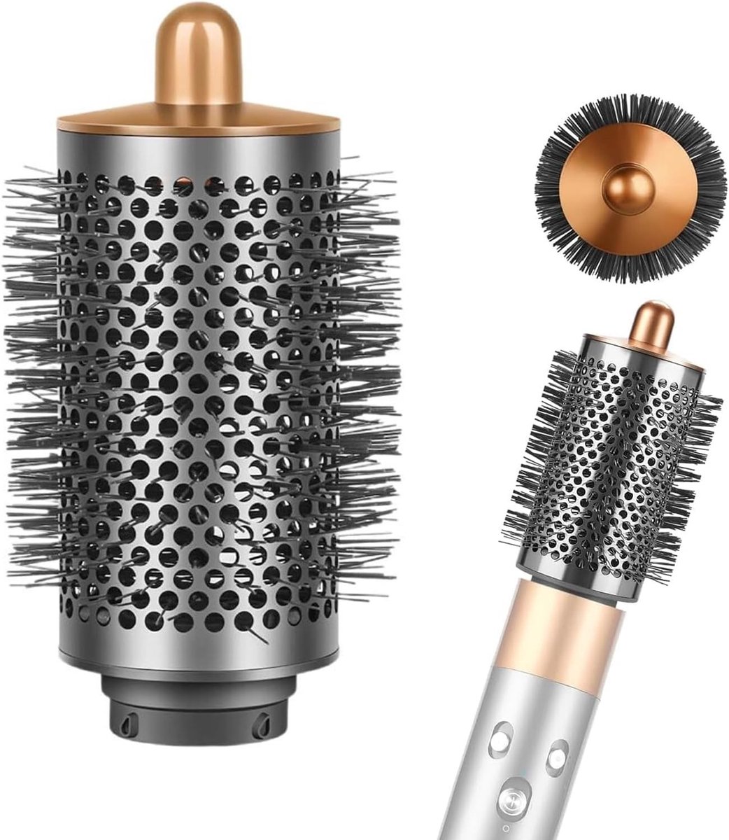 Ronde volumeborstel voor de Dyson Airwrap - Ideaal voor futloos haar, lange fijne haren voor extra volume, koperkleurig