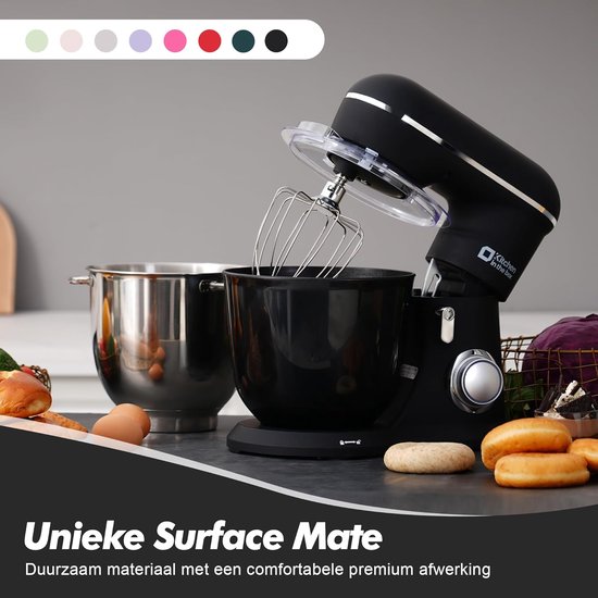 Keukenmachine - Standmixer - Bakken en Koken - Dubbele Mengkom - 4.5L + 5L - Zwart — afbeelding 5