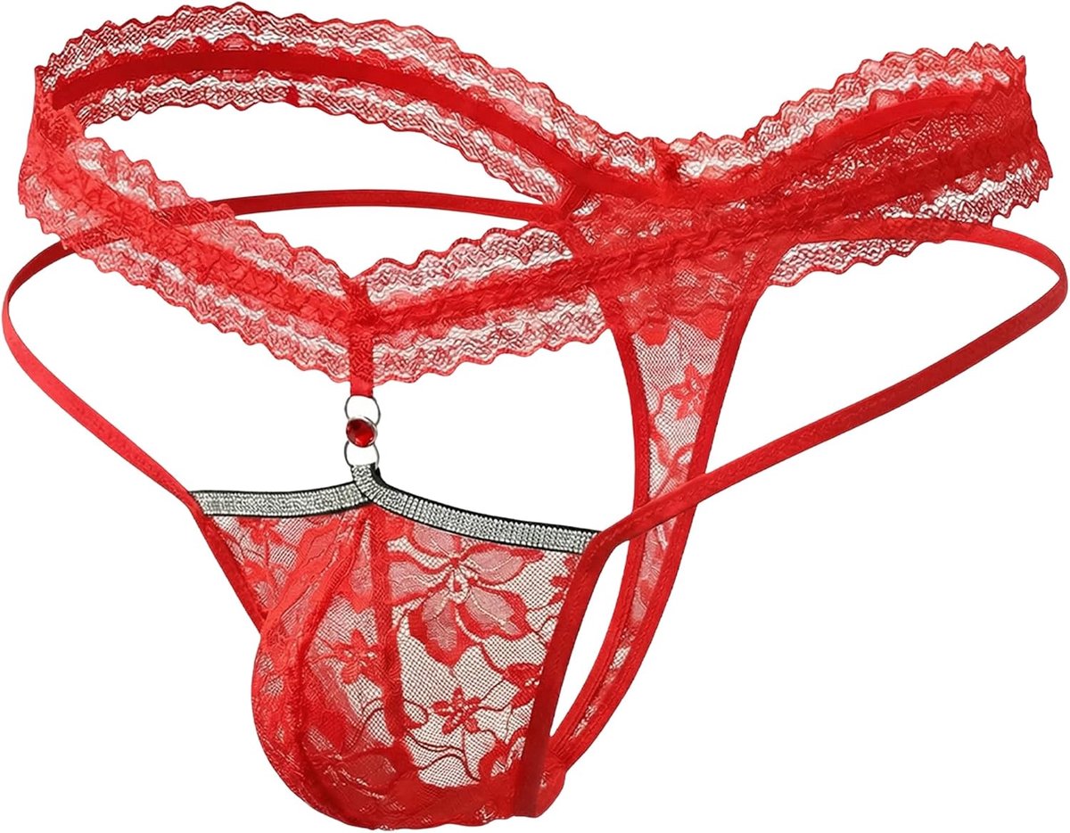 Transparante kanten tanga heren - sexy dunne bandjes - lage taille - comfortabel voor dagelijks gebruik - ShopVlot