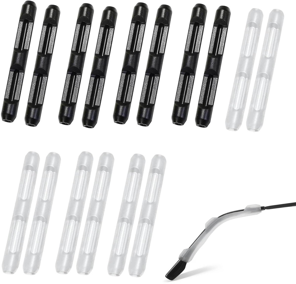 Antislip oorkussens 8 paar - siliconen - wit en zwart - perfecte pasvorm - ShopVlot