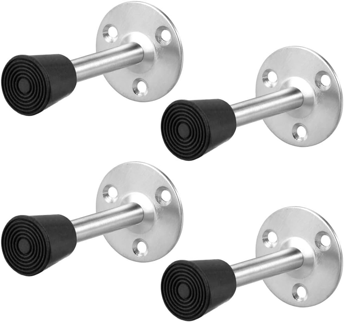 Deurstopper Set - Deurstop Bumper - Muur Beschermen - Roestvrij Staal - 85mm - Zilver