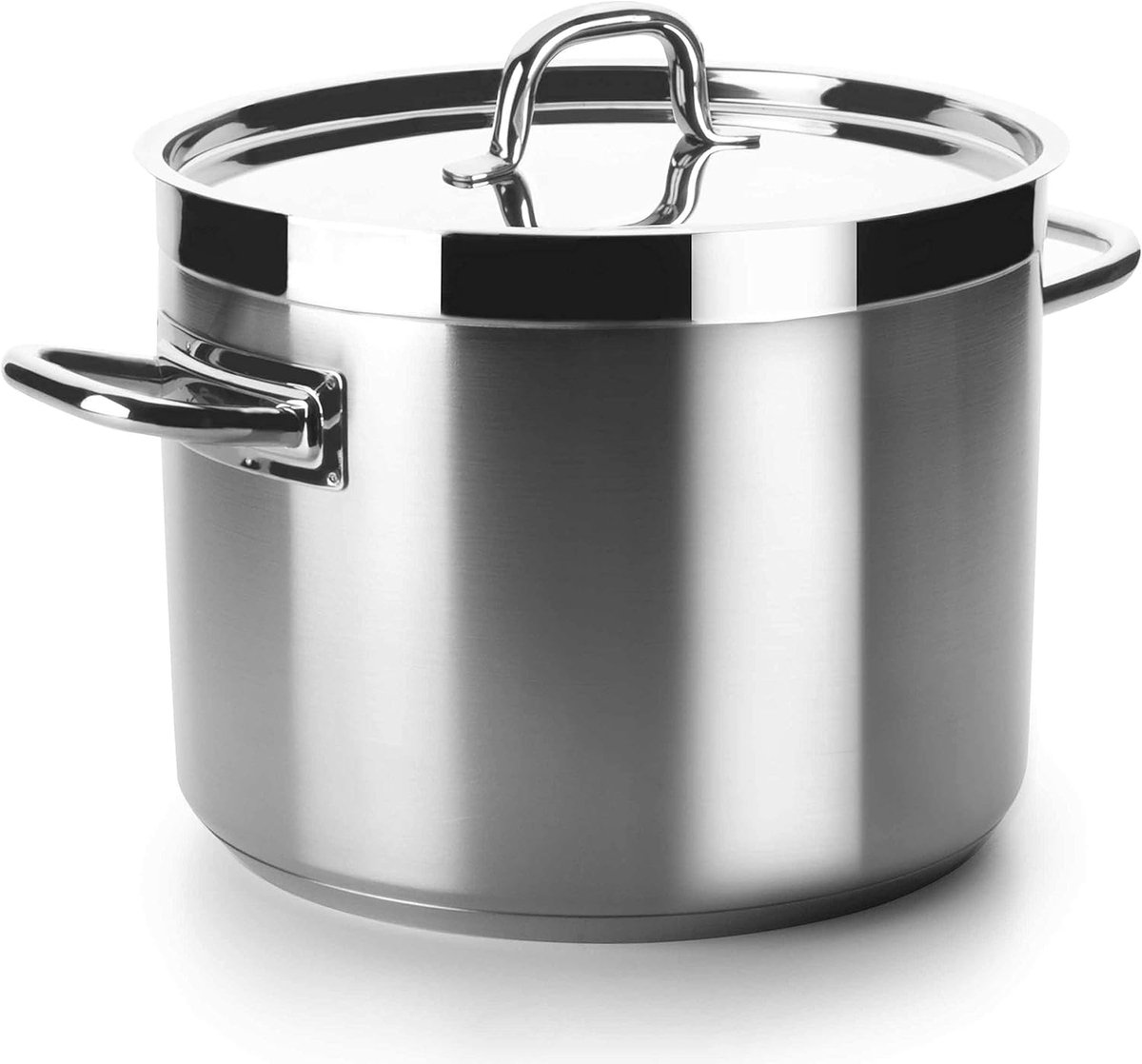 Soepketel zonder deksel - Kookpan Stoofpan - Grote porties koken - Roestvrij staal 18/10 - Ø 24 cm - Zilver