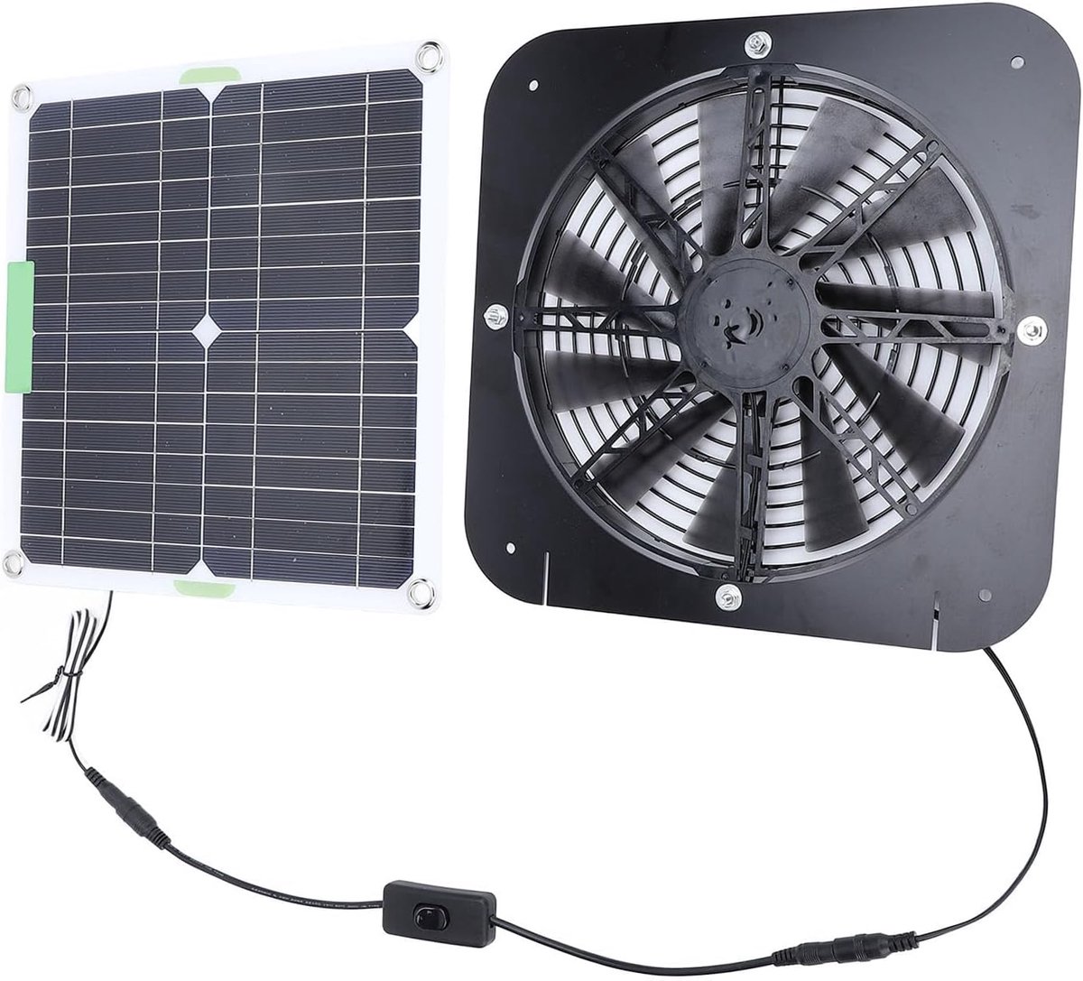 Zonne-afzuigventilator - Zonnepaneel ventilator - Luchtcirculatie Verbeteren - Hoog-rendement Zonnepanelen - 135 Inch - Zwart