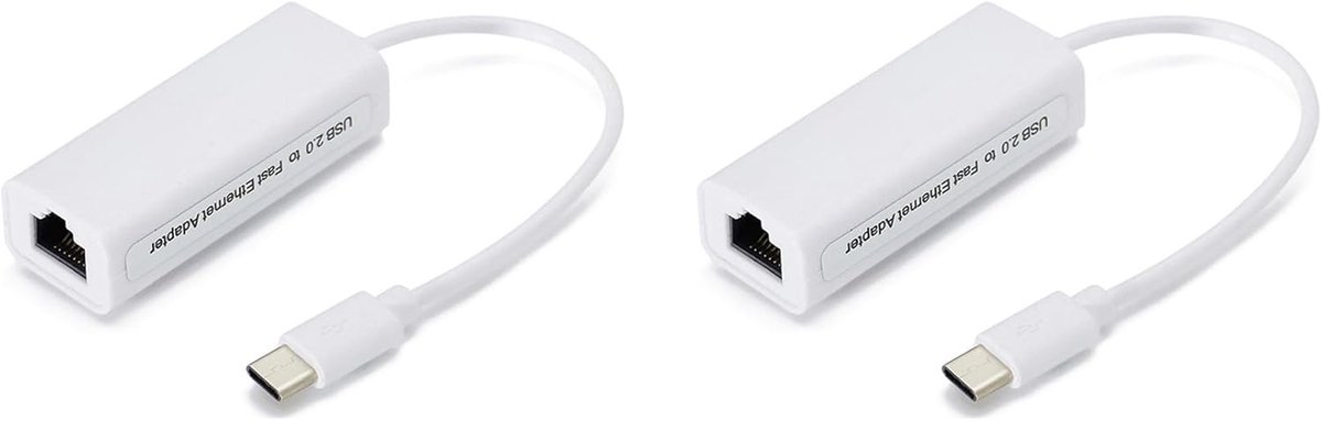 Netwerkkaart USB C - Ethernet Adapter - Internet Verbinding - Drivervrij Installeren - 2 Stuks - Zwart