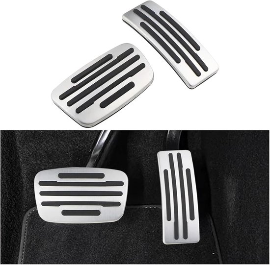 Pedaalhoezen Auto - Remgas Pedaal - Veiliger Rijden - Antislip Oppervlak - Set van 2 - Zilver — afbeelding 3