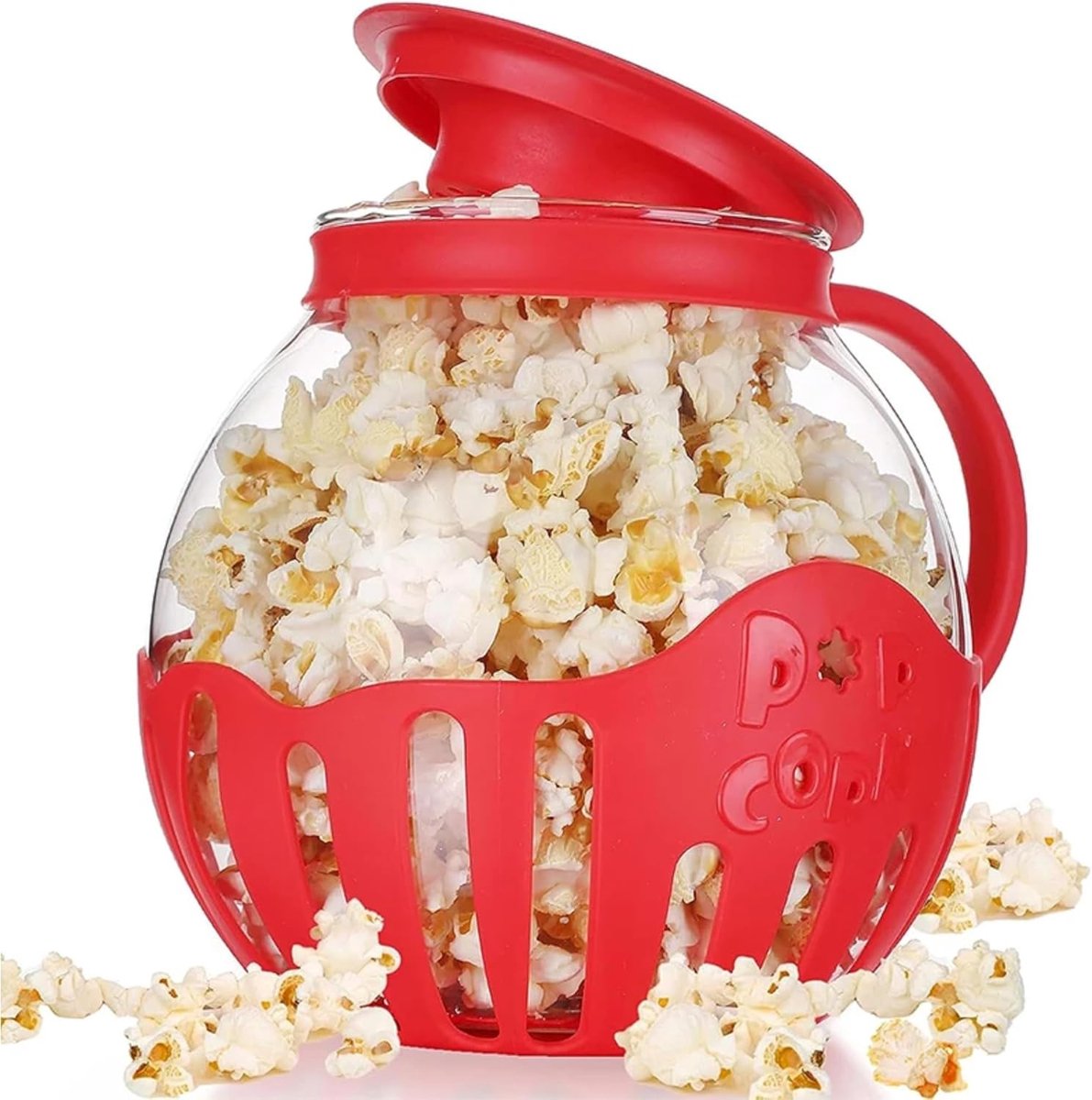 Magnetron Popcorn Maker - Popcorn Popper Glas - Snacks Maken - Borosilicaatglas Kom - 1.5 Quart - Transparant