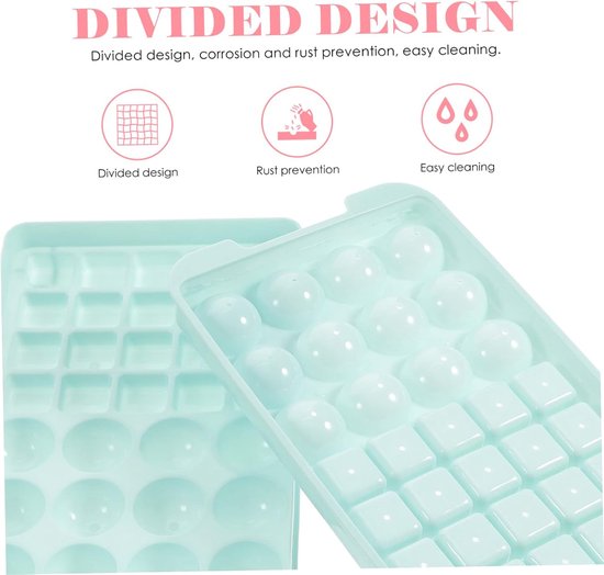 Ijsblokjesmachine Set - IJsballenmaker Ijsvorm - Drankjes Koelen - Snel Ontvormbaar - 28x16x11.5cm - Multicolor — afbeelding 4