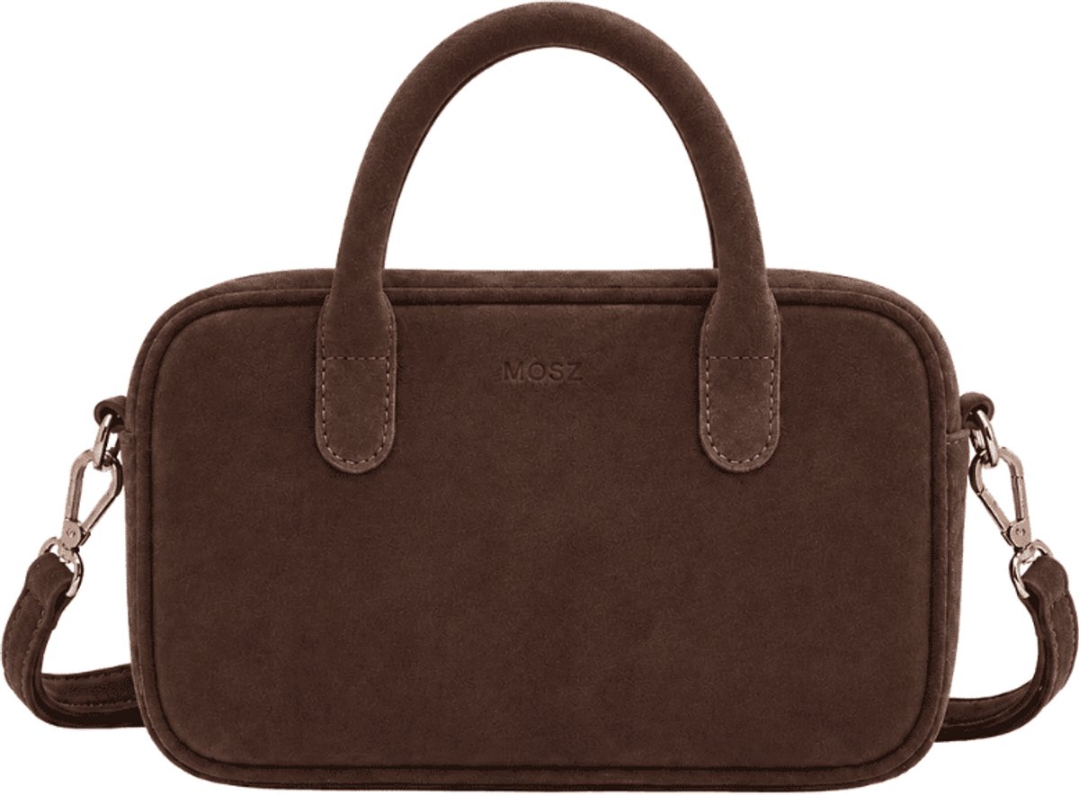 MŌSZ Suede handtas dames donkerbruin : Schoudertas / crossbody