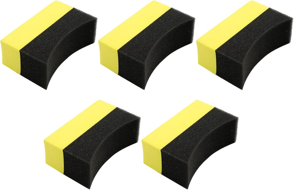 Banden Glans Applicator - Schuim Spons - Auto Onderhoud - Dubbele Functionaliteit - 10x6x4 cm - Zwart
