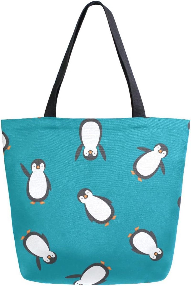 Strandtas Tote Bag - Leuke Handtas - Dagelijks Gebruik - Versterkte Naden - 40 x 50 cm - Meerdere Pinguïns
