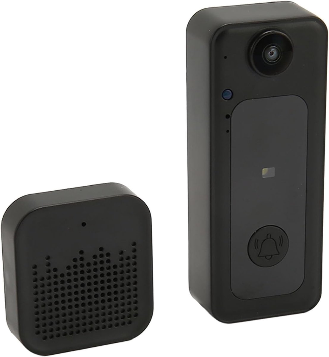 Draadloze Videodeurbel - Slimme Bel met Camera - Toezicht Thuis - Tweerichtingsspraakintercom - 13 x 8 x 6 cm - Wit