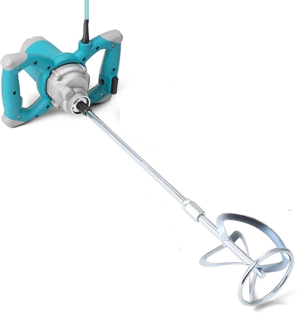 Cement Mixer - Mortar Stirrer - Bouwwerken Mengmachine - 6 Snelheden Instelbaar - 79.5 cm - Grijs