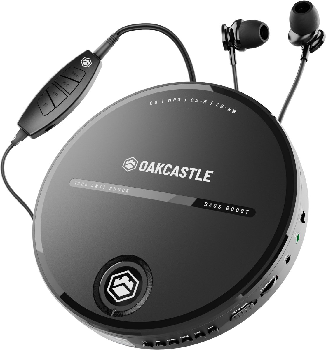 Oakcastle CD10 Draagbare CD Speler - Tot 7 uur - Inc. Bedrade Oortelefoon - AUX-aansluiting - Zwart