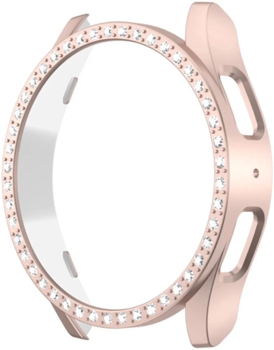 Hard Plastic Diamant Roze Hoesje Geschikt voor Samsung Galaxy Watch 7 44MM
