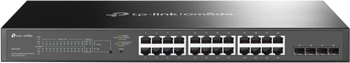 TP-Link Omada TL-SG2428P Managed L2/L2+ Gigabit Ethernet (10/100/1000) Power over Ethernet (PoE) 1U Zwart
