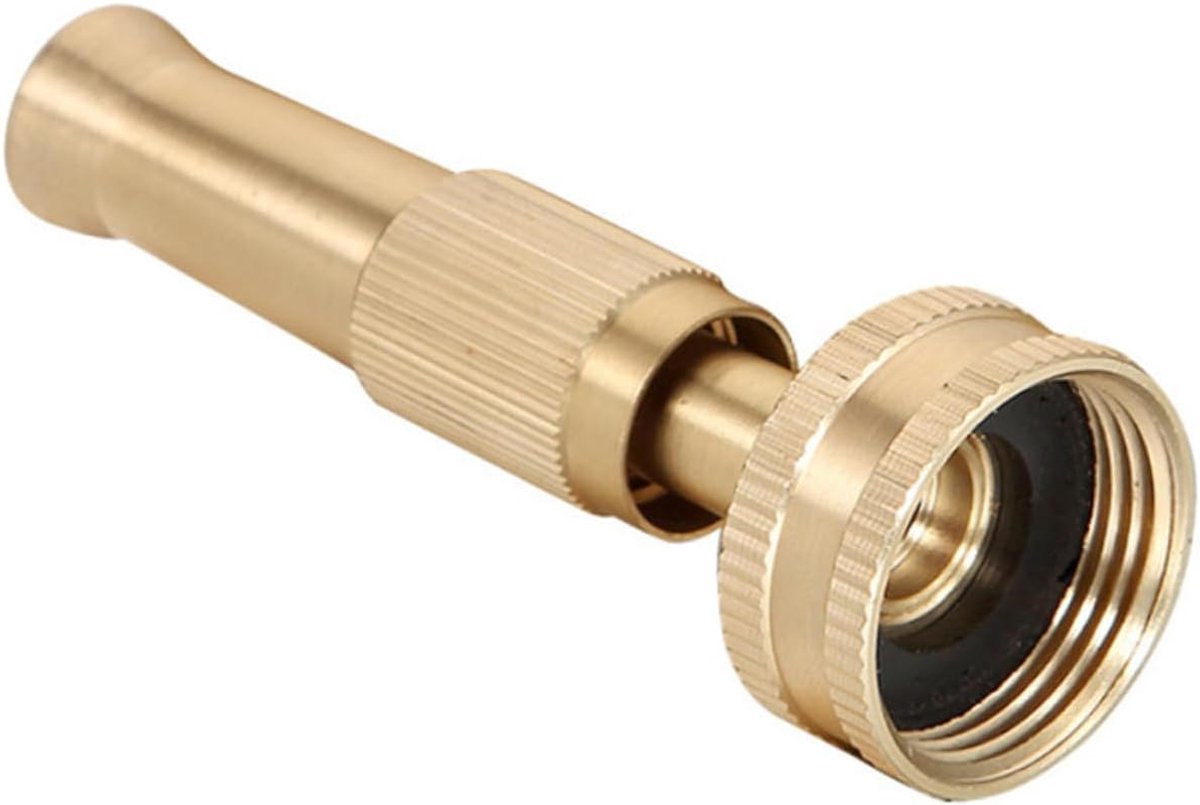 Waterslang Mondstuk - Tuinsproeier Slang - Tuinieren Water Geven - Hoge Waterdruk Bestendig - 10 cm Lengte - Goud