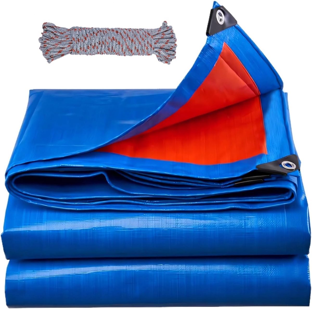 Afdekzeil - Beschermzeil Waterdicht zeil - Spullen Beschermen - UV-bestendig Scheurvast - 3x3m - Blauw-rood