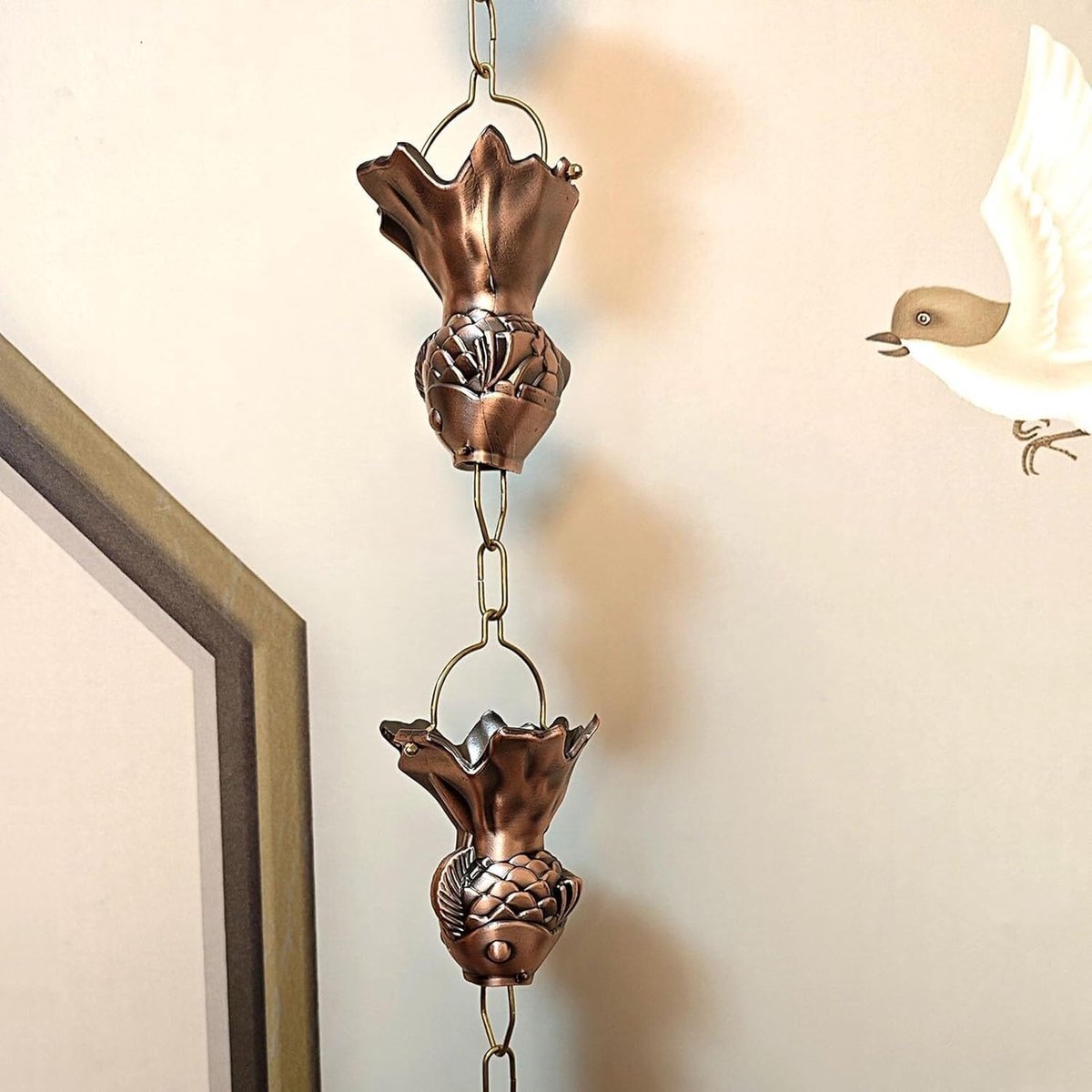 Regenketting Decoratie - Waterafvoer Ketting - Regenwater Leiden - Koperen Plaatwerk - 260 cm - Koper