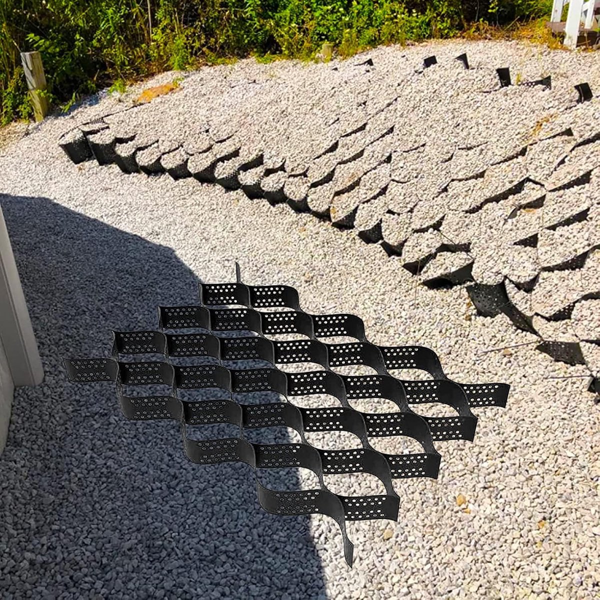Grind Stabilisator Rooster - Oprit Ondergrond - Tuinpad Aanleggen - Zelfnivellerend HDPE Materiaal - 5 cm Hoog - Zwart