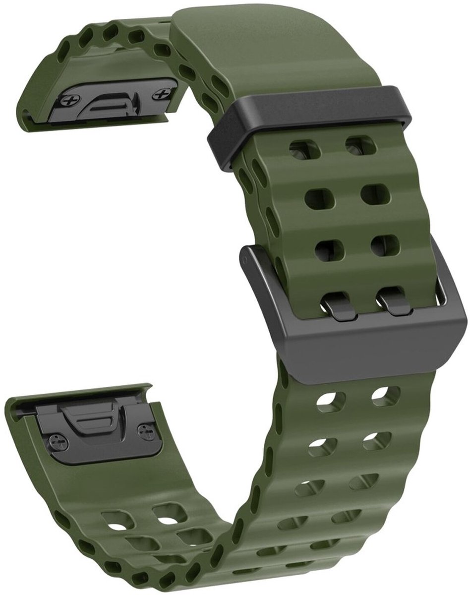 Universeel Garmin Quickfit 26MM Bandje met Gesp Silliconen Groen
