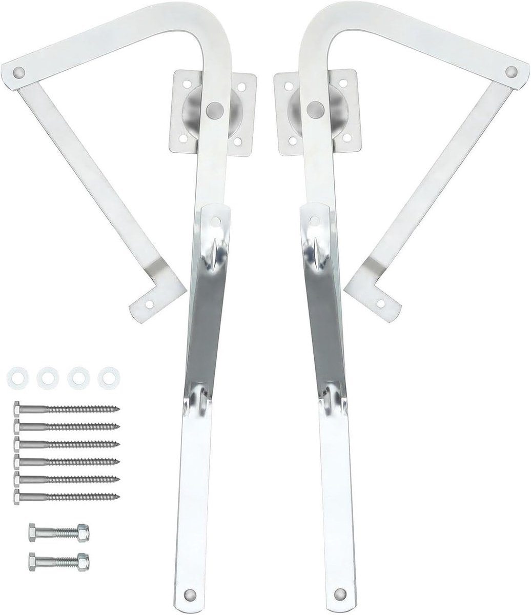 Zolderladder Scharnieren - Ladder Onderdelen - Ladder Reparatie - Versterkt Gegalvaniseerd Staal - 46.7 x 26.2 cm - Meerkleurig