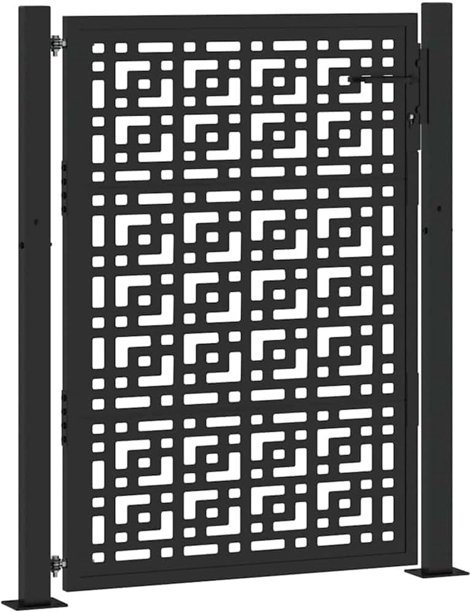 Tuinpoort Staal - Tuindeur Hek - Toegang Afscheiding - Verzinkt Poedercoating - 100 x 125 