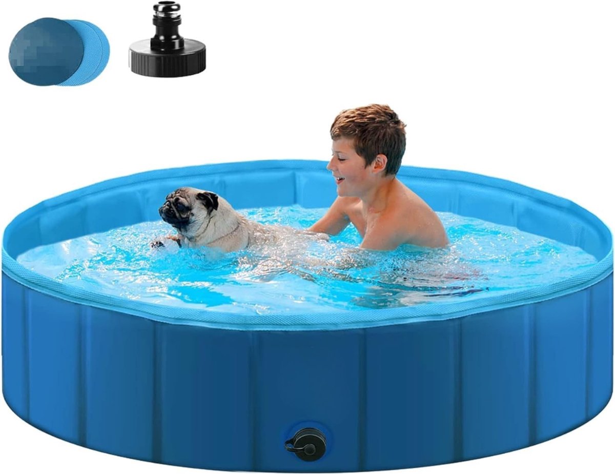 QORA® Hondenzwembad - Hondenzwembaden - Hondenzwembad Opvouwbaar - Blauw - 120cm x 120cm x 30cm