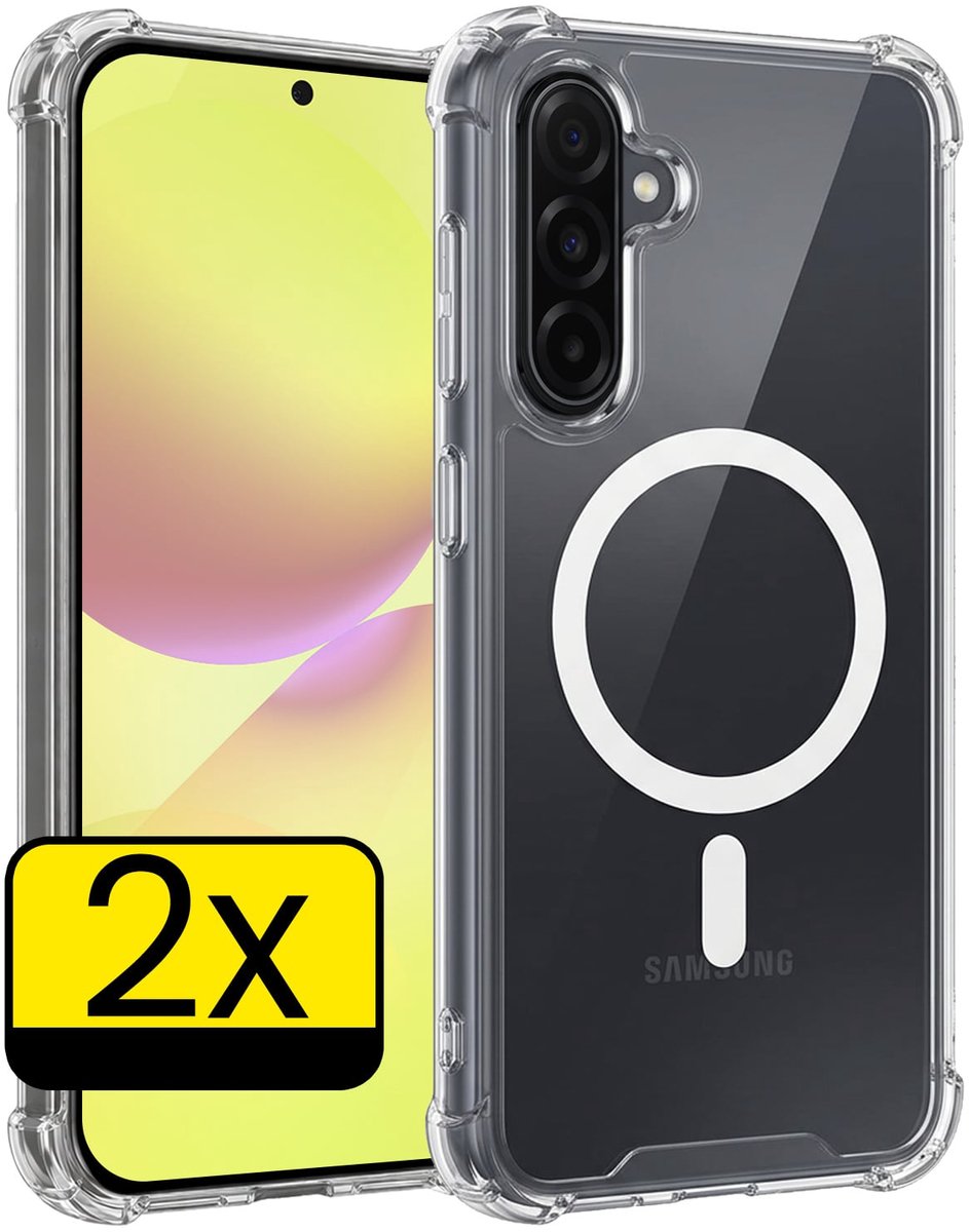 Hoesje - 2 Stuks - Geschikt voor Samsung Galaxy A36 - Magsafe Compatible - Sterk & Shockproof - Back Cover - Shock Proof Case - Telefoon Hoes - Telefoonhoesjes - Transparant