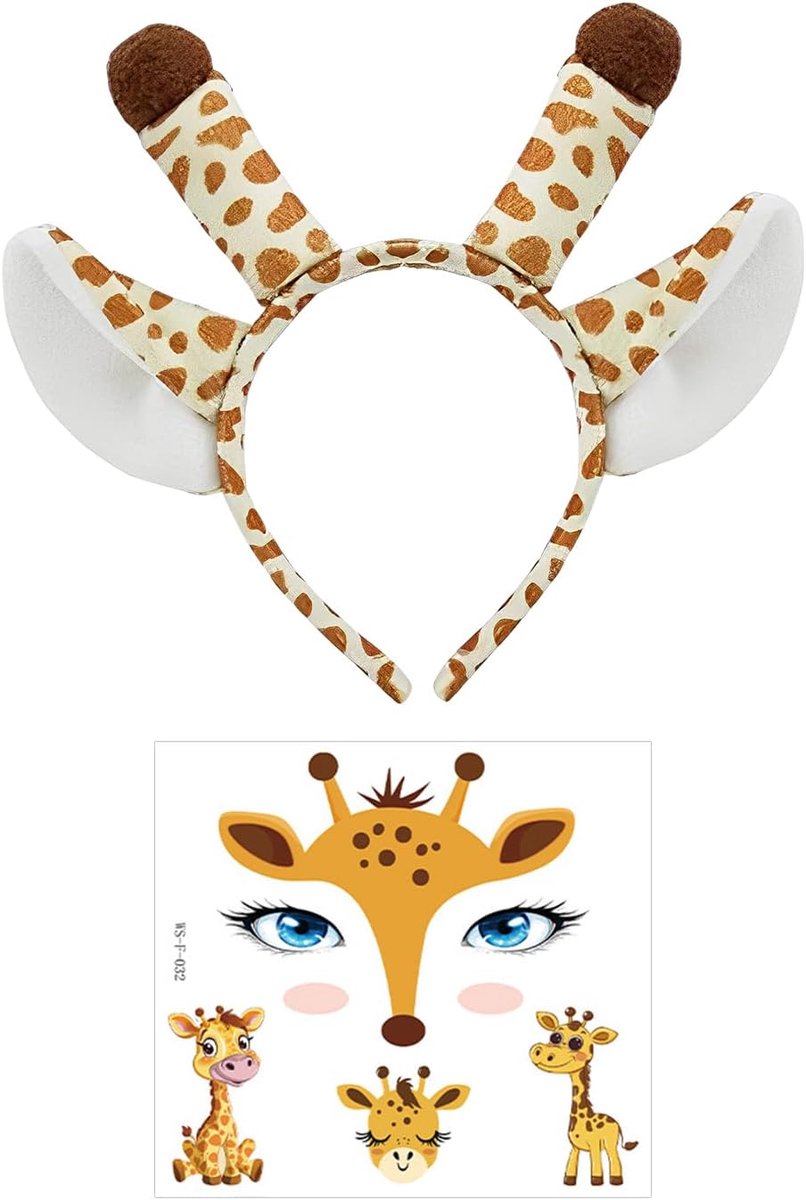 1 Stuk Giraffe Hoofdband En 1 Sticker, Leuke Lint, Kinderen