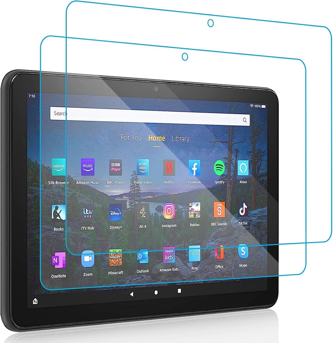 Schermbeschermer Compatibel met Amazon Fire HD 10/HD 10 Plus Tablets (2021/11e generatie), Clear Gehard Glas Screen Protector, HD Clarity, Ultra-bestendig, Zonder Luchtbellen, 2 Stuks