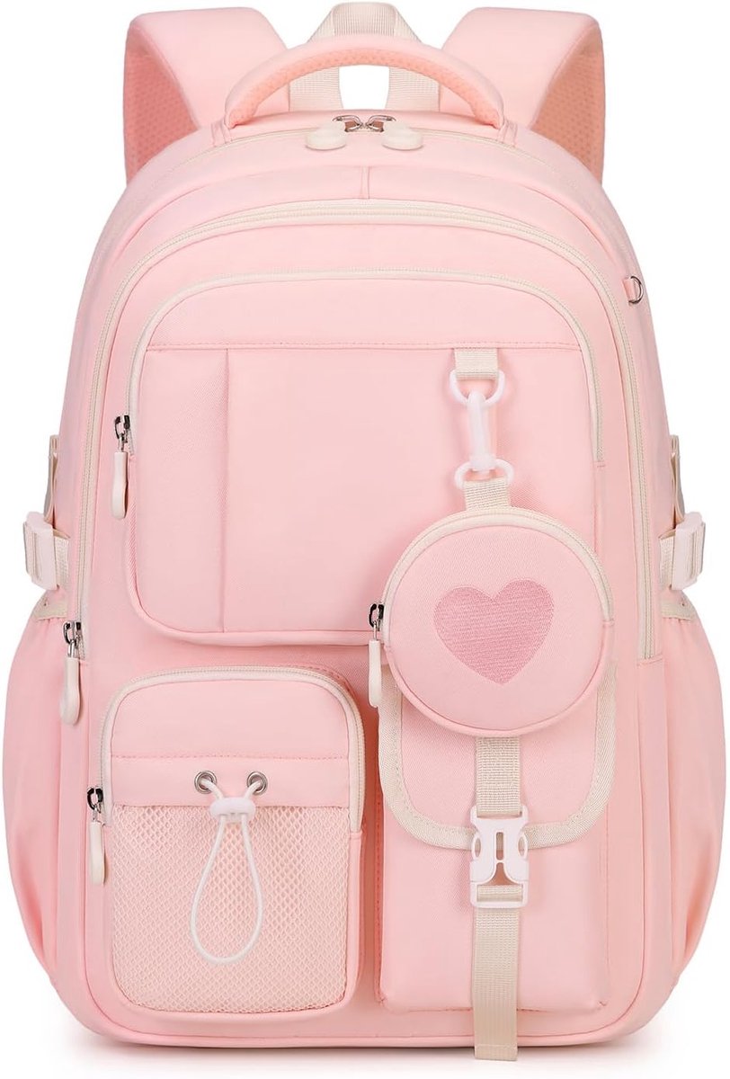 Schooltas voor meisjes, rugzak voor school, ademende en comfortabele