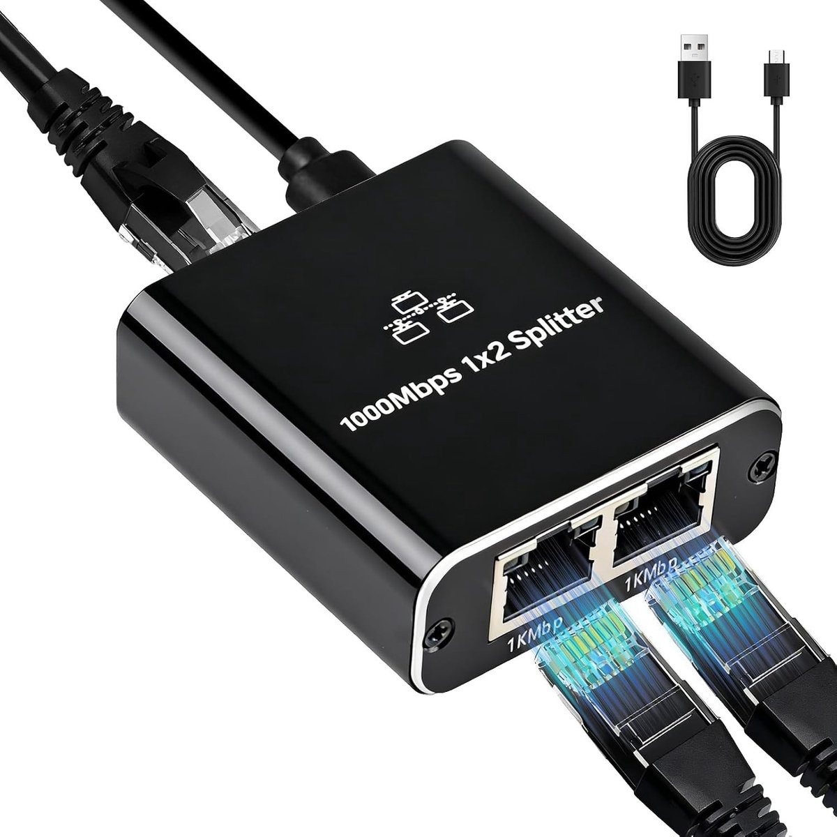 Ethernet Switch met 2 Poorten RJ45 1000Mbps voor Computer, Hub, Router en Decoder voor Digitale TV