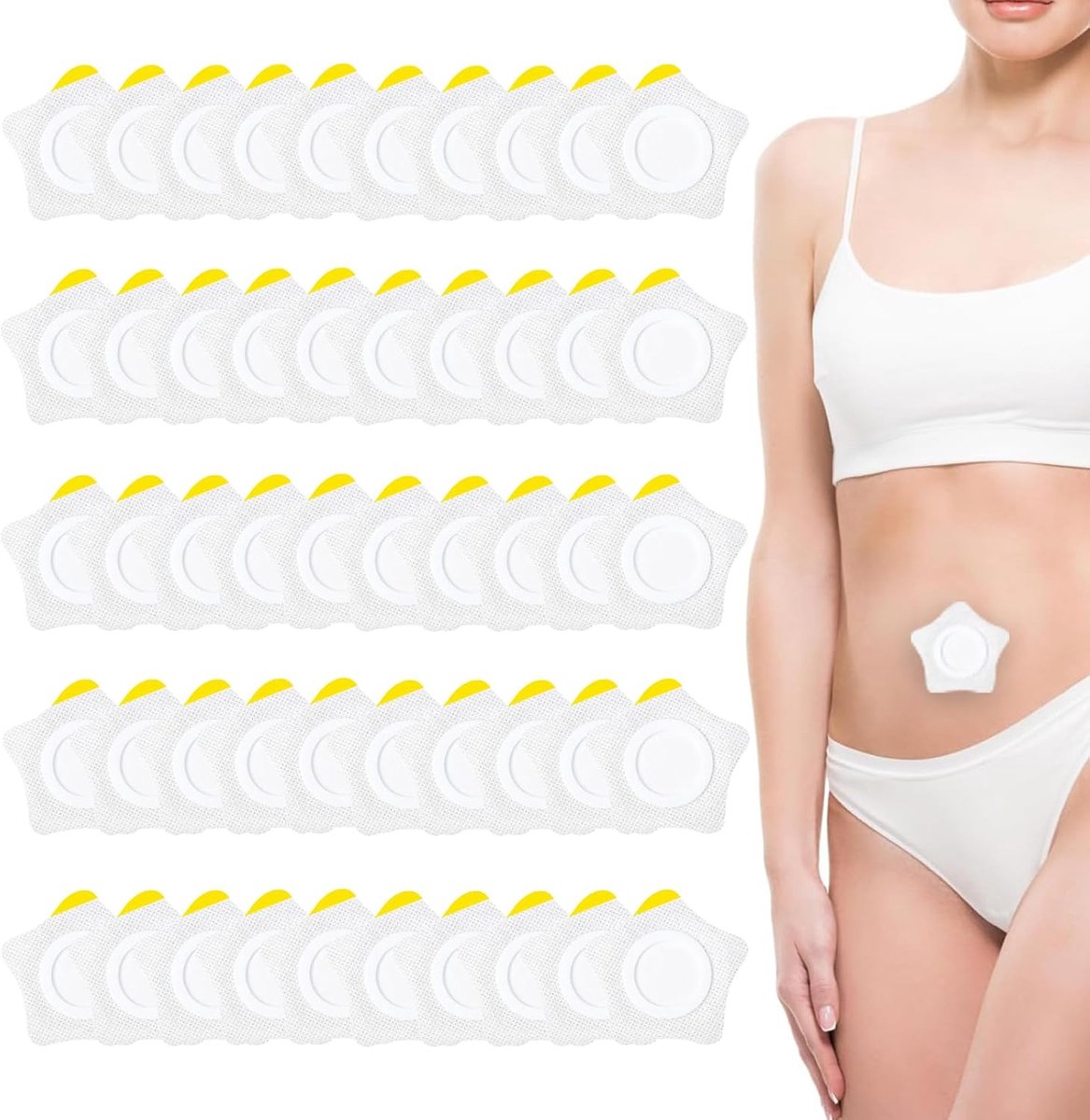 50 stuks ricinusolie voor navel, zelfklevend, ricinusoliepads