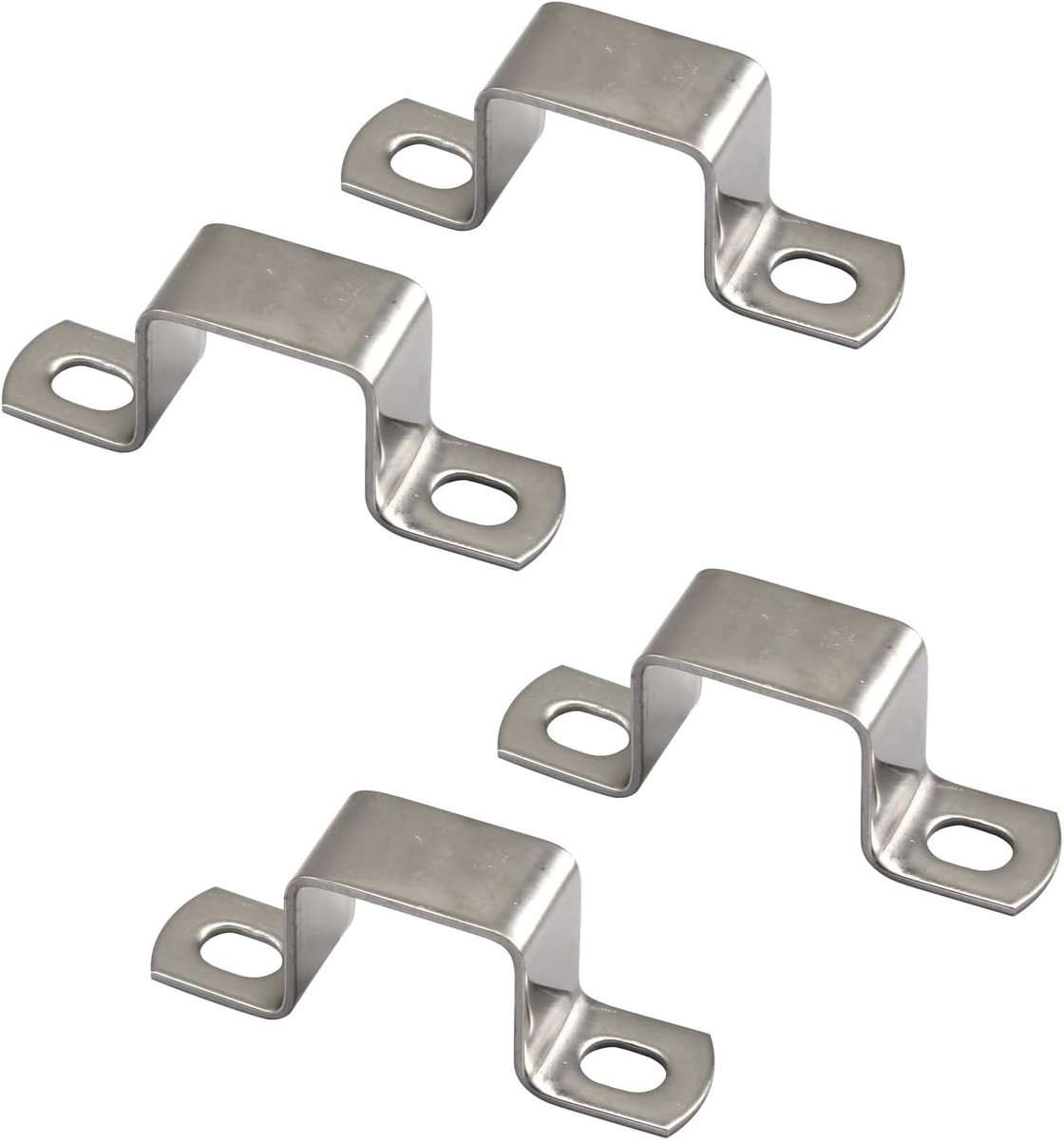 Set van 4 vierkante slangklemmen van 60x60mm - Roestvrij staal U-vormige steunen, buisklemmen en kabelbinders voor stevige bevestiging