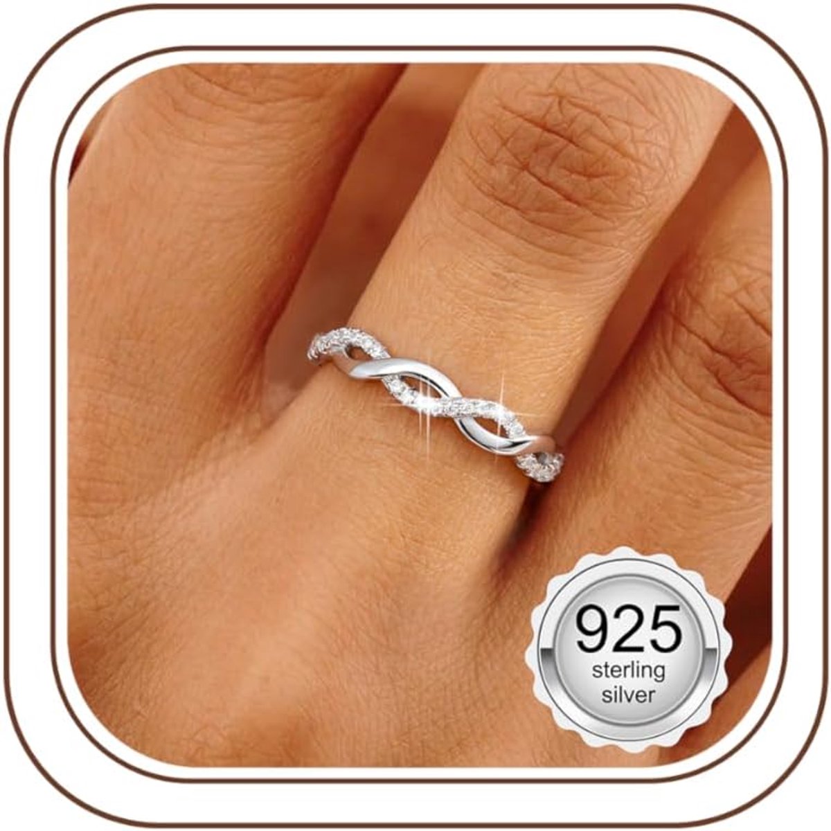 925 Sterling Zilver Ring voor Vrouwen Meisjes Cubic Zirkonia Zilveren Duim Ring Eeuwigheid Ring Verlovingsring Verjaardag Bruiloft Belofte Ring