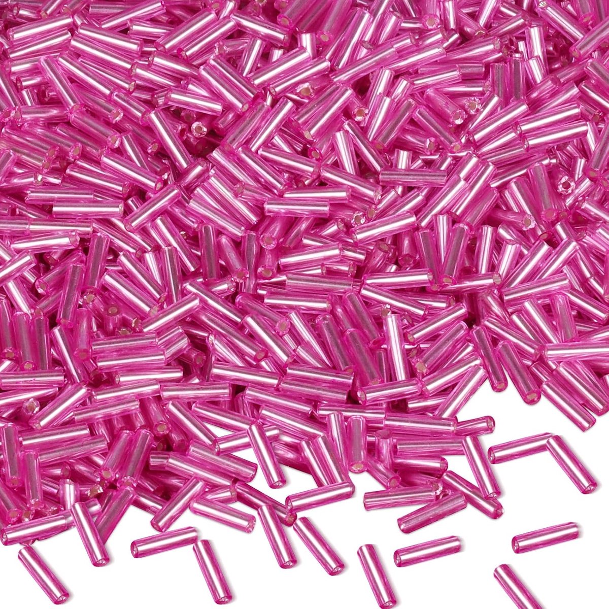 Kralen, 2 x 7 mm, rocailles-kralen voor armbanden, recht, lange buis