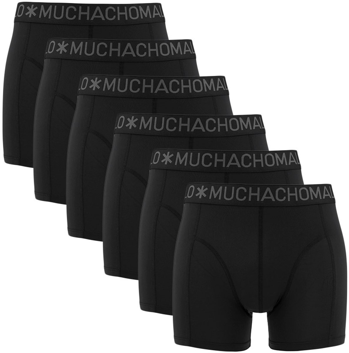 Muchachomalo heren 6P microfiber boxers zwart