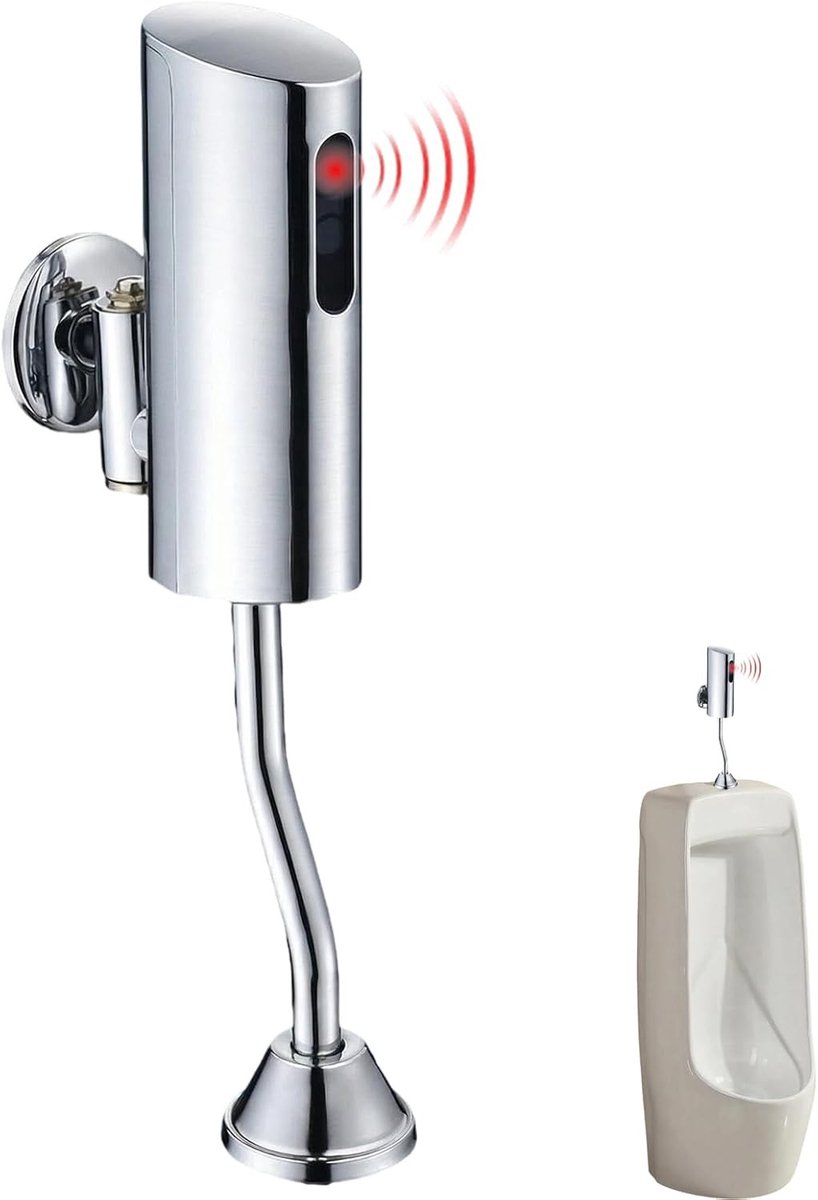 Automatische Drukspoeler voor Toilet en Urinoir, Niet-contact Spoelventiel voor Badkamer, Waterbesparend en Instelbare Spoelhoeveelheid