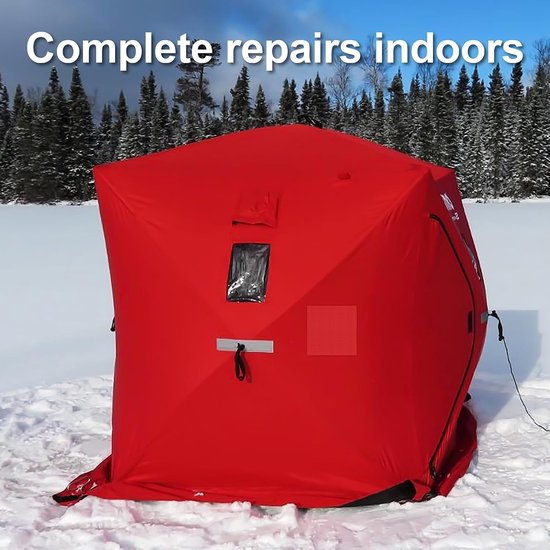 Ijs Shelter Patch Kit - Tent Reparatie Tape - Tent Repareren - Zelfklevend Ontwerp - 33 x 33 cm - Rood — afbeelding 3