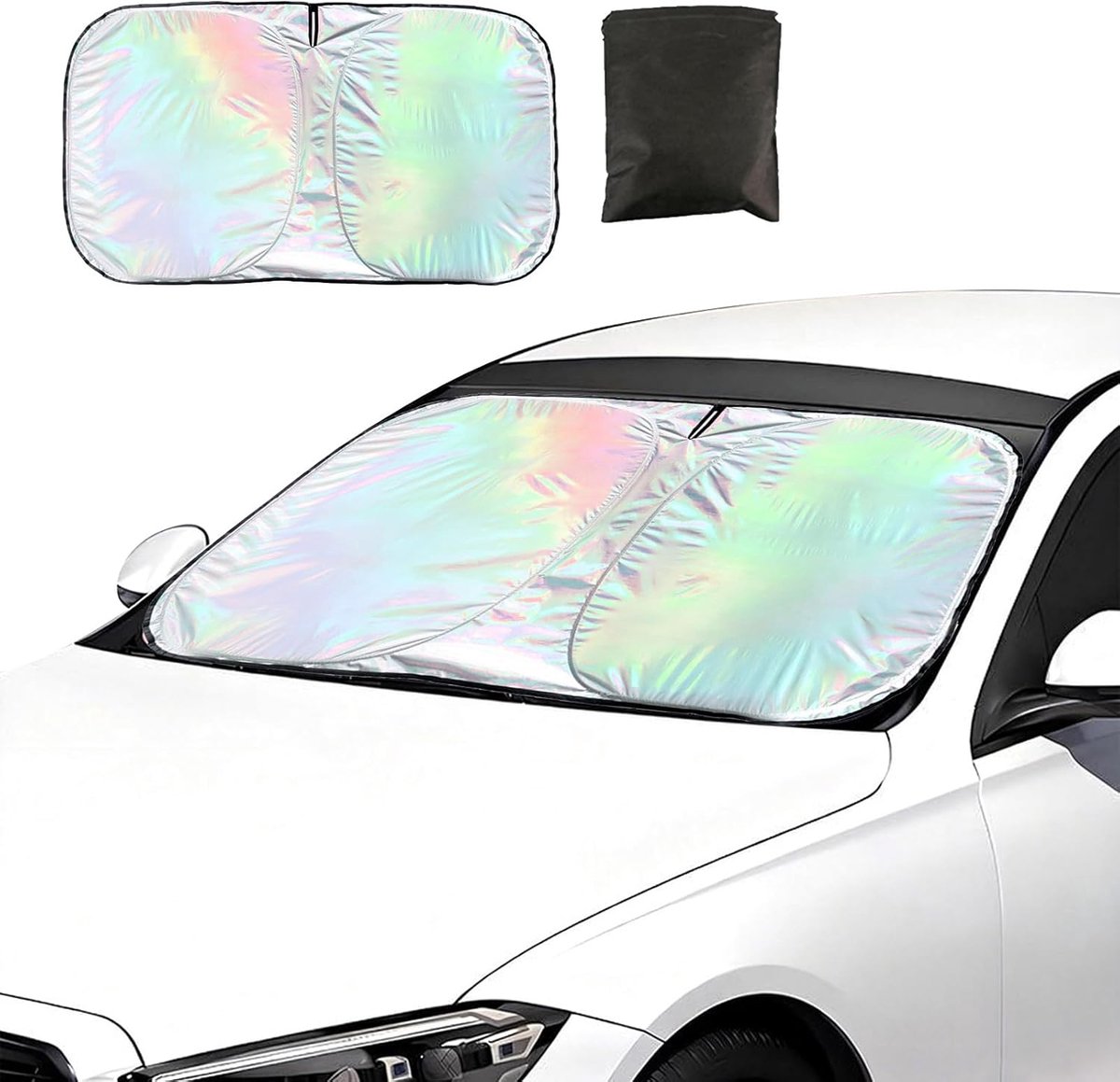 Auto zonnescherm voorruit 145 × 80 cm - Vouwbaar - Reflecterend UV-bescherming - Houdt interieur koel - SnelShoppen